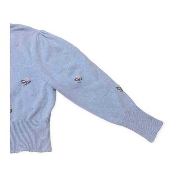 NWT Something Navy Embroidered Mock Neck Sweater, Blue, Size L - Picture 13 of 15